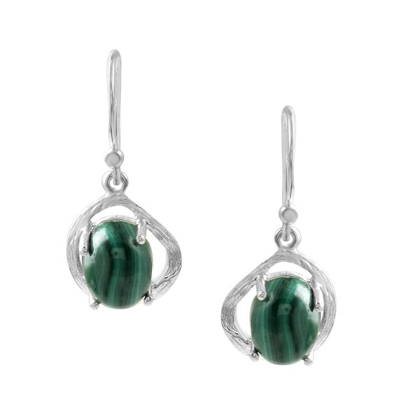 Malachite Hanging earring model E7-021